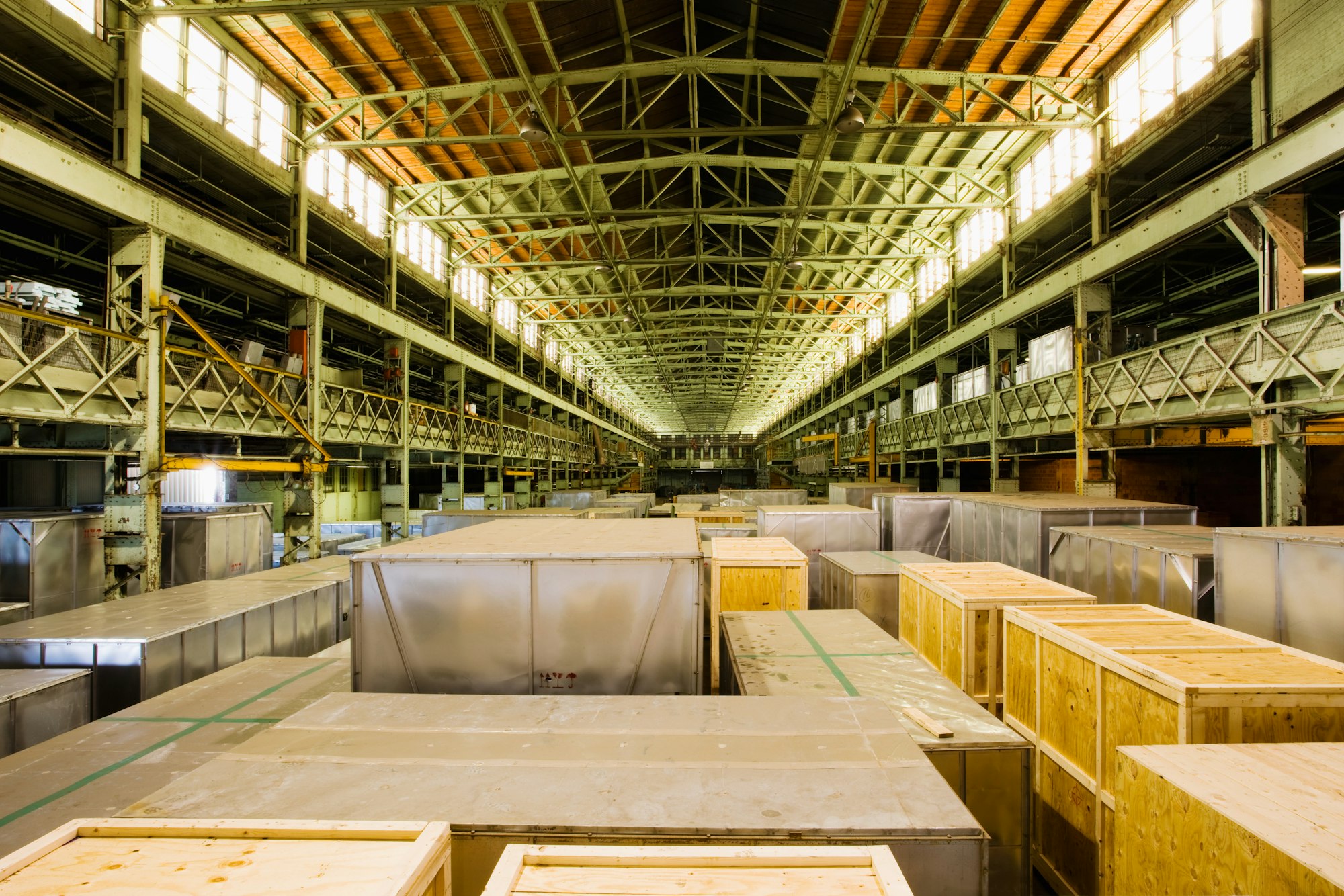 Crates in a warehouse